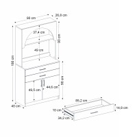 Έπιπλο κουζίνας με LED Sardes Megapap χρώμα λευκό 90x40x180εκ.