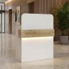 Γραφείο υποδοχής - reception Telmos Megapap με LED χρώμα λευκό - sapphire oak 90x43,6x119,2εκ.