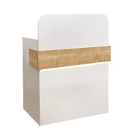 Γραφείο υποδοχής - reception Telmos Megapap με LED χρώμα λευκό - sapphire oak 90x43,6x119,2εκ.