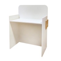 Γραφείο υποδοχής - reception Telmos Megapap με LED χρώμα λευκό - sapphire oak 90x43,6x119,2εκ.