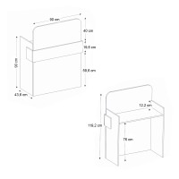 Γραφείο υποδοχής - reception Telmos Megapap με LED χρώμα λευκό - sapphire oak 90x43,6x119,2εκ.