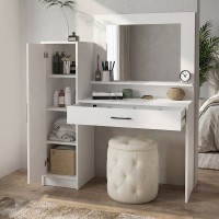 Τουαλέτα με καθρέπτη Kaunos Megapap χρώμα λευκό 123,8x40x148,2εκ.