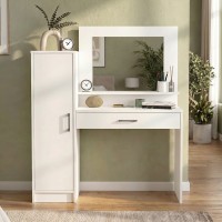 Τουαλέτα με καθρέπτη Kaunos Megapap χρώμα λευκό 123,8x40x148,2εκ.