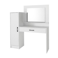 Τουαλέτα με καθρέπτη Kaunos Megapap χρώμα λευκό 123,8x40x148,2εκ.