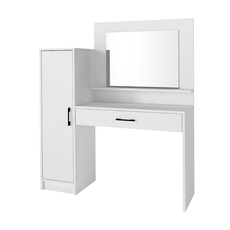 Τουαλέτα με καθρέπτη Kaunos Megapap χρώμα λευκό 123,8x40x148,2εκ.