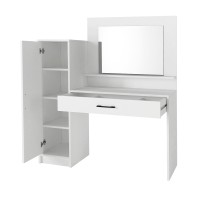 Τουαλέτα με καθρέπτη Kaunos Megapap χρώμα λευκό 123,8x40x148,2εκ.