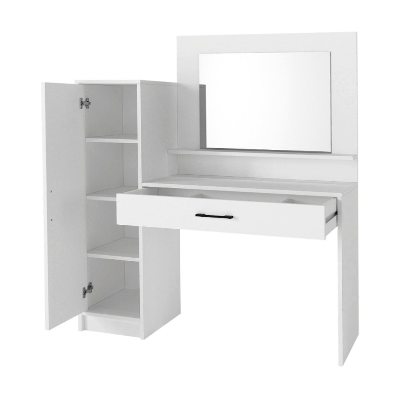Τουαλέτα με καθρέπτη Kaunos Megapap χρώμα λευκό 123,8x40x148,2εκ.