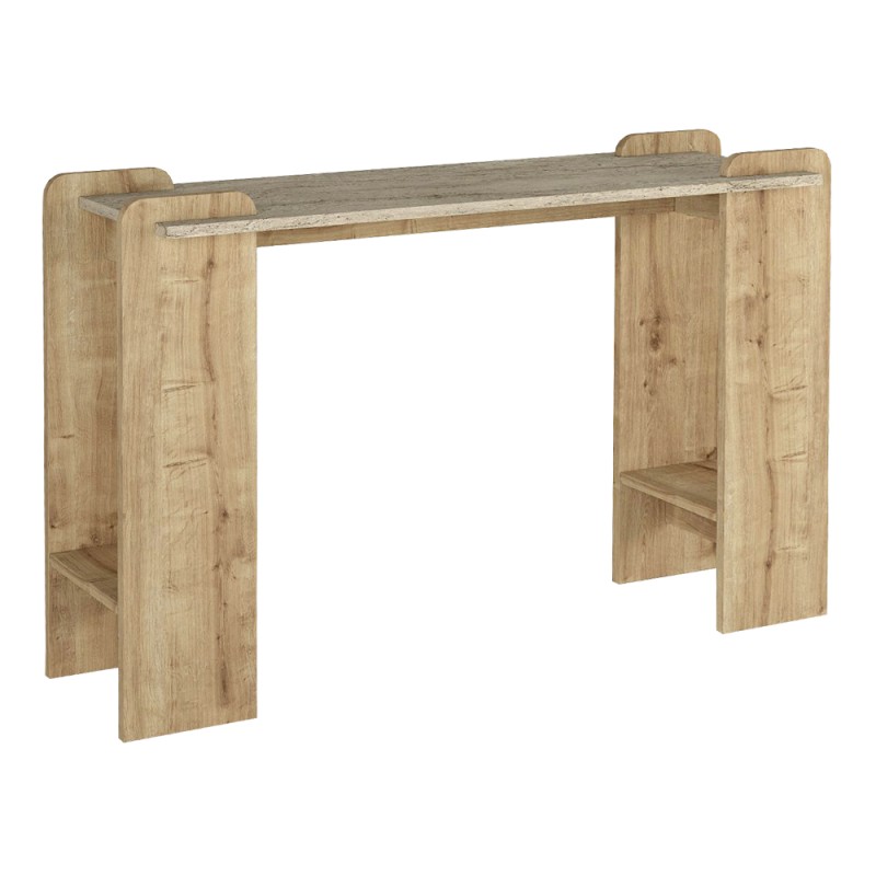 Κονσόλα Mendoza Megapap χρώμα sapphire oak - travertine 130,8x35x76,8εκ.