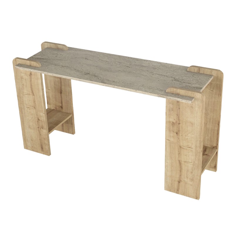 Κονσόλα Mendoza Megapap χρώμα sapphire oak - travertine 130,8x35x76,8εκ.