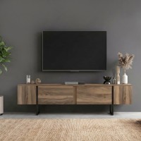 Έπιπλο τηλεόρασης Orontes Megapap χρώμα καρυδί 180x29,6x50εκ.