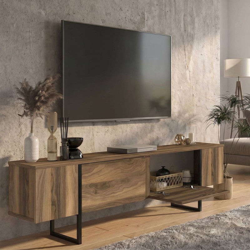Έπιπλο τηλεόρασης Orontes Megapap χρώμα καρυδί 180x29,6x50εκ.