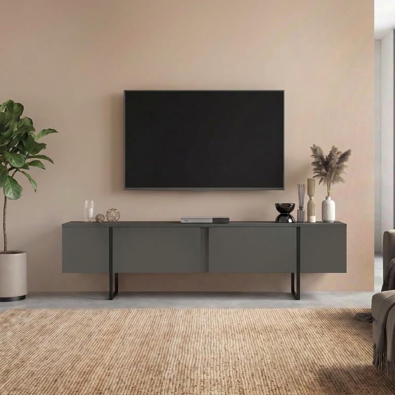 Έπιπλο τηλεόρασης Orontes Megapap χρώμα ανθρακί 180x29,6x50εκ.