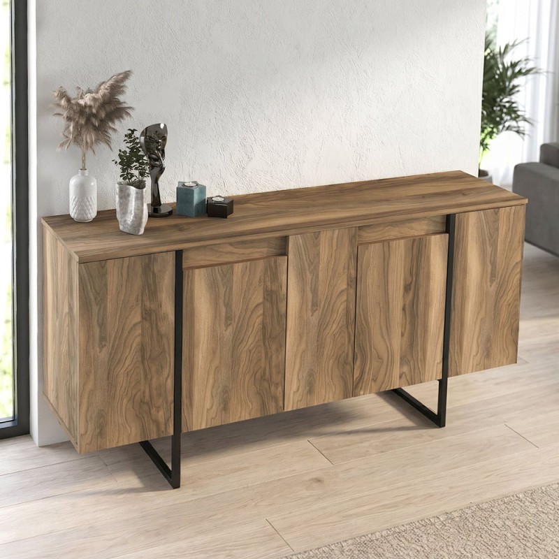 Μπουφές Orontes Megapap χρώμα καρυδί 160x35,2x80εκ.