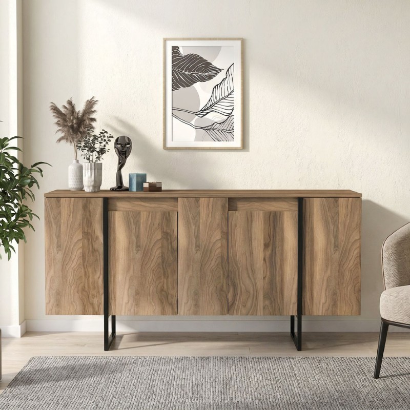 Μπουφές Orontes Megapap χρώμα καρυδί 160x35,2x80εκ.
