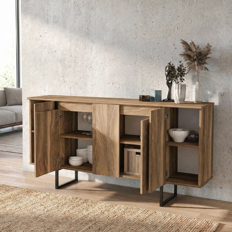 Μπουφές Orontes Megapap χρώμα καρυδί 160x35,2x80εκ.