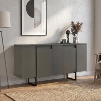 Μπουφές Orontes Megapap χρώμα ανθρακί 160x35,2x80εκ.