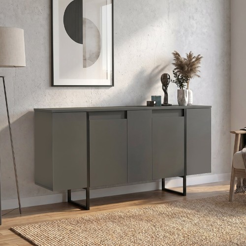 Μπουφές Orontes Megapap χρώμα ανθρακί 160x35,2x80εκ.