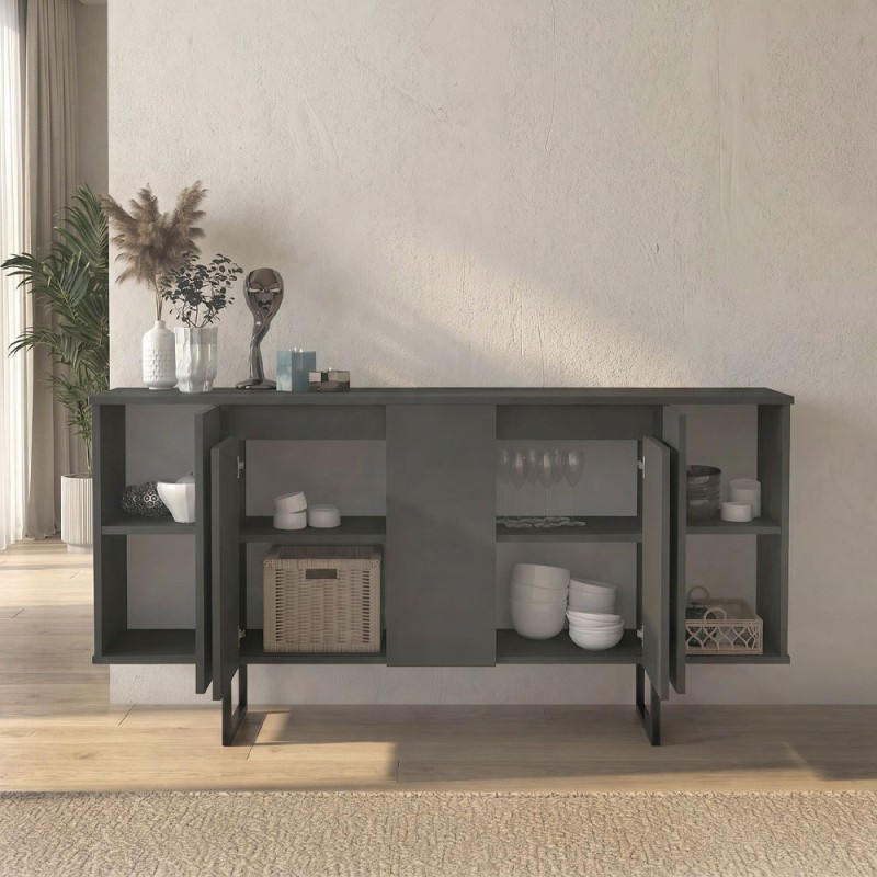 Μπουφές Orontes Megapap χρώμα ανθρακί 160x35,2x80εκ.