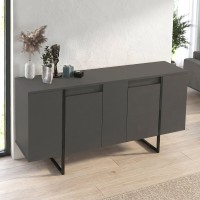 Μπουφές Orontes Megapap χρώμα ανθρακί 160x35,2x80εκ.
