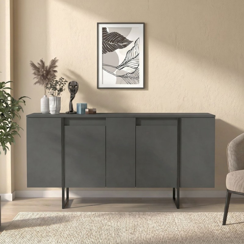 Μπουφές Orontes Megapap χρώμα ανθρακί 160x35,2x80εκ.