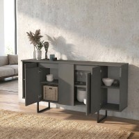 Μπουφές Orontes Megapap χρώμα ανθρακί 160x35,2x80εκ.