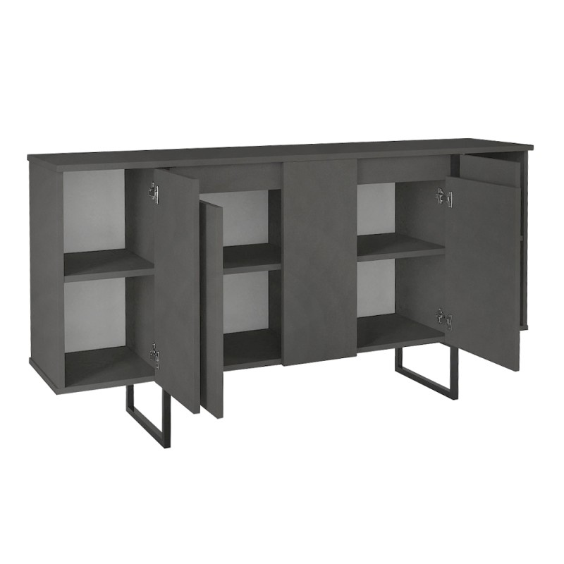 Μπουφές Orontes Megapap χρώμα ανθρακί 160x35,2x80εκ.
