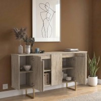 Μπουφές Orontes Megapap χρώμα travertine - χρυσό 160x35,2x80εκ.
