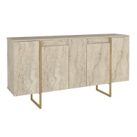 Μπουφές Orontes Megapap χρώμα travertine - χρυσό 160x35,2x80εκ.