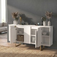 Μπουφές Orontes Megapap χρώμα λευκό - χρυσό 160x35,2x80εκ.