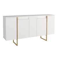 Μπουφές Orontes Megapap χρώμα λευκό - χρυσό 160x35,2x80εκ.
