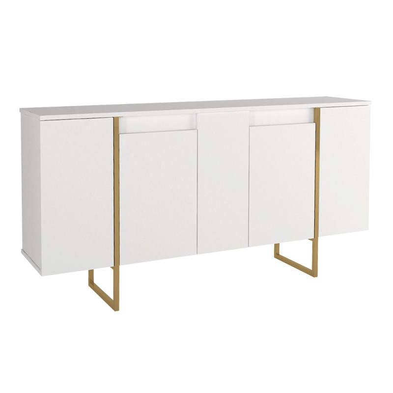 Μπουφές Orontes Megapap χρώμα λευκό - χρυσό 160x35,2x80εκ.