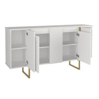 Μπουφές Orontes Megapap χρώμα λευκό - χρυσό 160x35,2x80εκ.