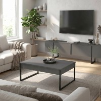 Τραπεζάκι σαλονιού Orontes Megapap χρώμα ανθρακί 90x59,6x40εκ.