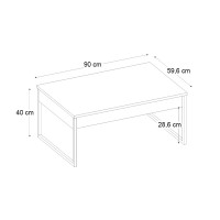 Τραπεζάκι σαλονιού Orontes Megapap χρώμα travertine - χρυσό 90x59,6x40εκ.