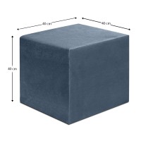Σκαμπώ April Megapap βελούδινο χρώμα ανθρακί 40x40x40εκ.