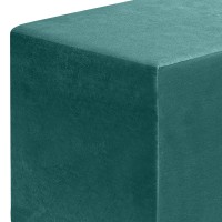 Σκαμπώ April Megapap βελούδινο χρώμα κυπαρισσί 40x40x40εκ.