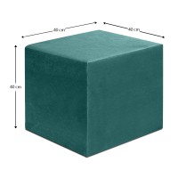 Σκαμπώ April Megapap βελούδινο χρώμα κυπαρισσί 40x40x40εκ.
