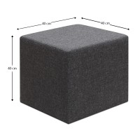 Σκαμπώ Linda Megapap υφασμάτινο χρώμα ανθρακί 40x40x40εκ.