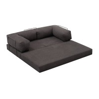 Καναπές - κρεβάτι Comfort Megapap τριθέσιος υφασμάτινος χρώμα ανθρακί 190x95x75εκ.