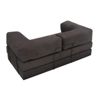 Καναπές - κρεβάτι Comfort Megapap τριθέσιος υφασμάτινος χρώμα ανθρακί 190x95x75εκ.