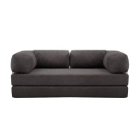 Καναπές - κρεβάτι Comfort Megapap τριθέσιος υφασμάτινος χρώμα ανθρακί 190x95x75εκ.