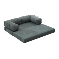 Καναπές - κρεβάτι Comfort Megapap τριθέσιος υφασμάτινος χρώμα μέντα 190x95x75εκ.