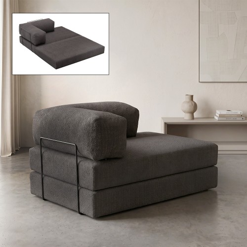 Καναπές - κρεβάτι Comfort Megapap διθέσιος υφασμάτινος χρώμα ανθρακί 140x95x75εκ.