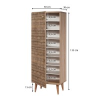 Παπουτσοθήκη - Ντουλάπι Soho Megapap χρώμα sonoma 50x38x135εκ.
