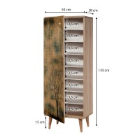 Παπουτσοθήκη - Ντουλάπι Soho Megapap χρώμα sonoma 50x38x135εκ.