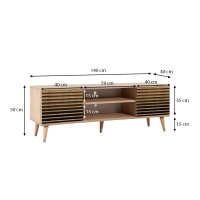 Έπιπλο τηλεόρασης Soho Megapap χρώμα sonoma 140x40x50 εκ.