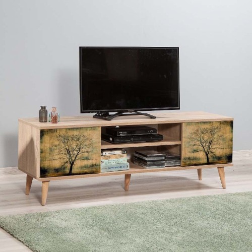 Έπιπλο τηλεόρασης Soho Megapap χρώμα sonoma 140x40x50 εκ.