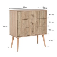 Συρταρτιέρα Soho Megapap χρώμα sonoma 80x40x90εκ.