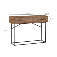 Κονσόλα Amedeo Megapap χρώμα καρυδί 120x36x90εκ.
