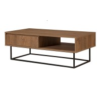 Τραπεζάκι σαλονιού Amedeo Megapap χρώμα καρυδί 120x60x43εκ.